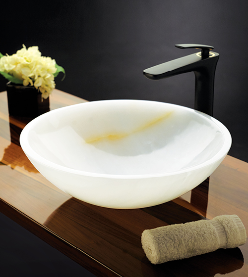 White Onyx Stone Basin  – Aquant India